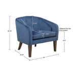 Fauteuil d'appoint capitonné bleu style Mid-Century