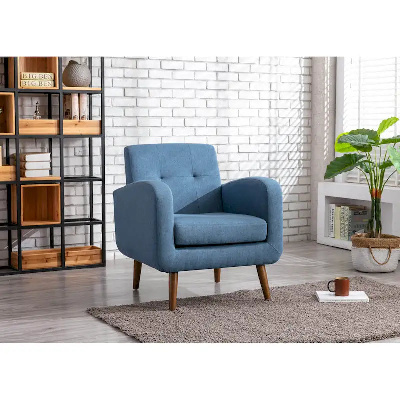 Accent Chair, Fabric or PU Upholstery, Rubberwood Legs