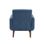 Fauteuil d'appoint avec revêtement en tissu ou en polyuréthane et pieds en bois d'hévéa