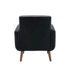 Fauteuil d'appoint avec revêtement en tissu ou en polyuréthane et pieds en bois d'hévéa