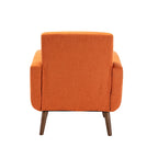 Fauteuil d'appoint avec revêtement en tissu ou en polyuréthane et pieds en bois d'hévéa