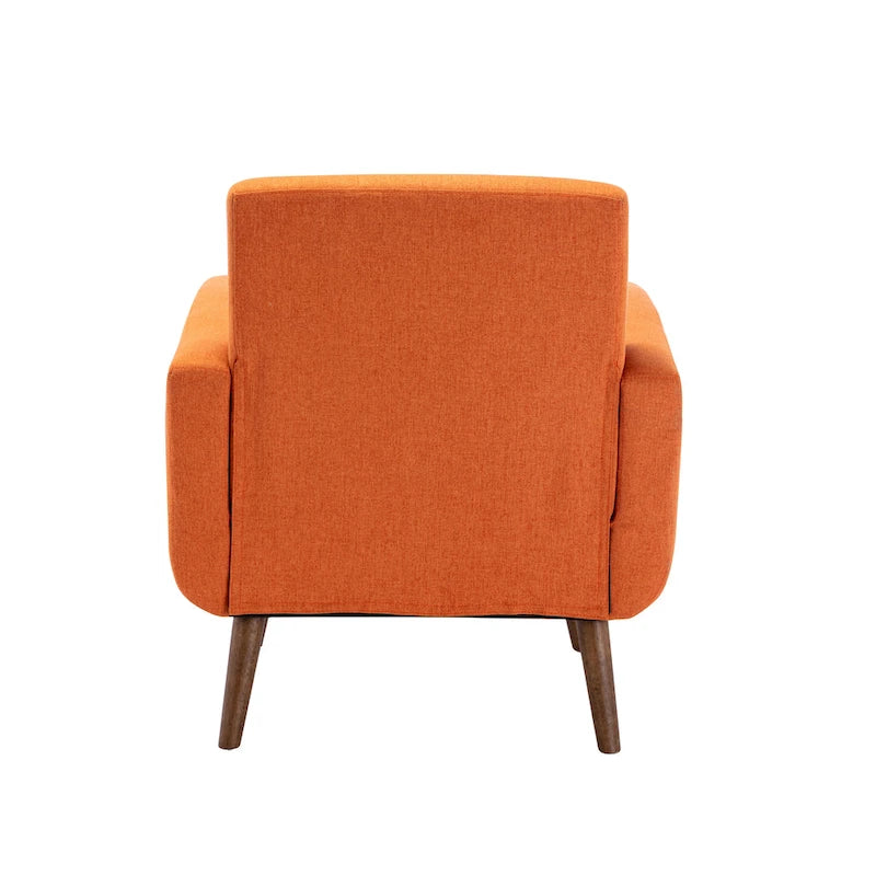 Fauteuil d'appoint avec revêtement en tissu ou en polyuréthane et pieds en bois d'hévéa