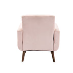 Fauteuil d'appoint avec revêtement en tissu ou en polyuréthane et pieds en bois d'hévéa