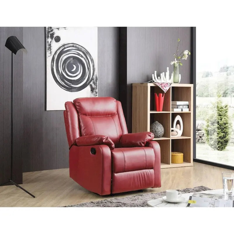 Fauteuil inclinable à bascule en similicuir rembourré et confortable