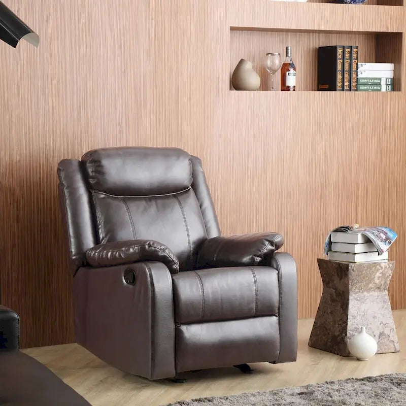 Faux Leather Rocking Recliner
