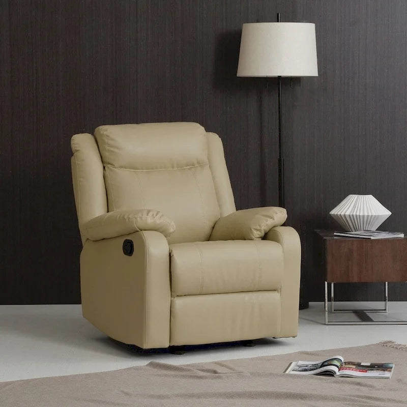 Fauteuil inclinable à bascule en similicuir rembourré et confortable