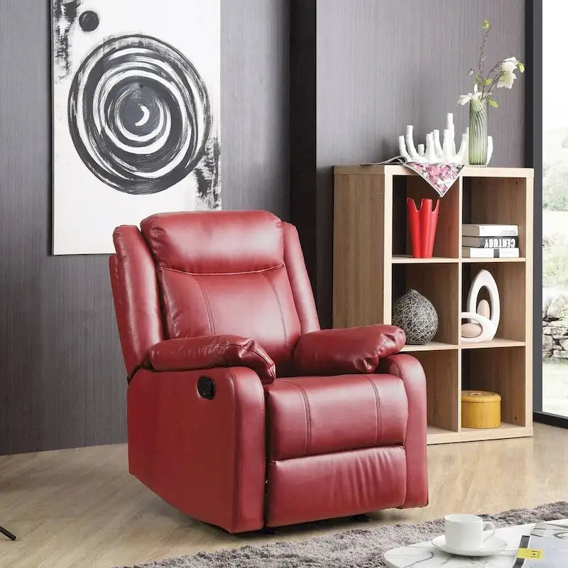 Fauteuil inclinable à bascule en similicuir rembourré et confortable