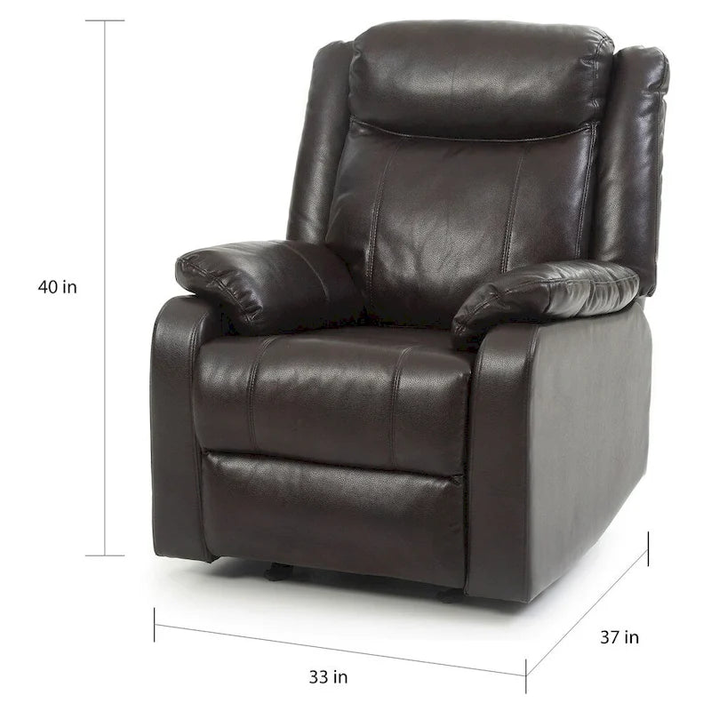 Fauteuil inclinable à bascule en similicuir rembourré et confortable