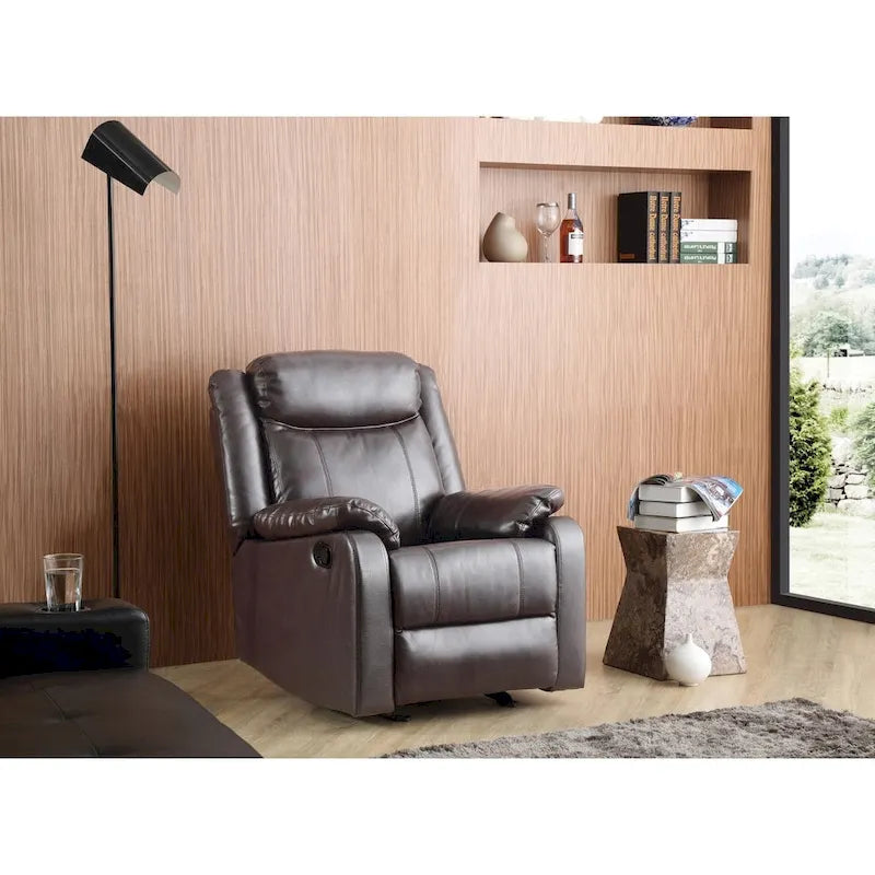 Fauteuil inclinable à bascule en similicuir rembourré et confortable