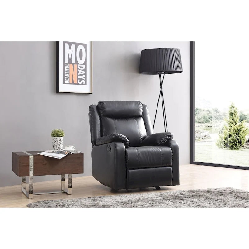 Fauteuil inclinable à bascule en similicuir rembourré et confortable