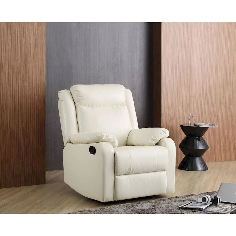 Fauteuil inclinable à bascule en similicuir rembourré et confortable