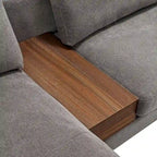 Canapé modulable réversible en U avec table d'appoint en bois et design réversible
