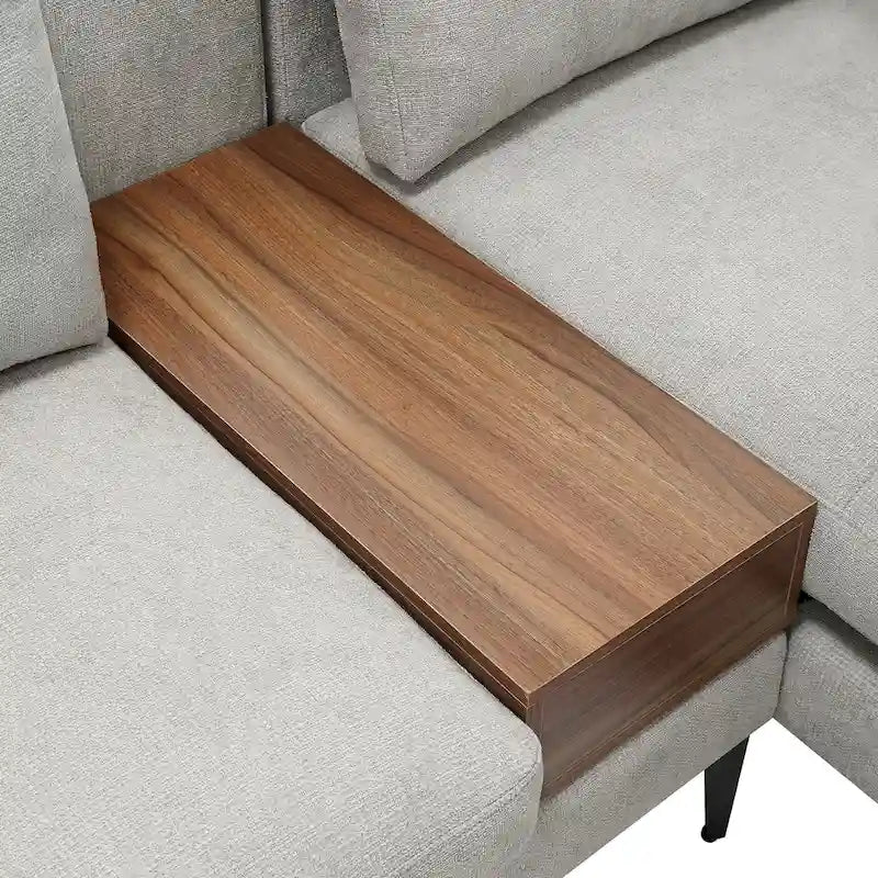 Canapé modulable réversible en U avec table d'appoint en bois et design réversible