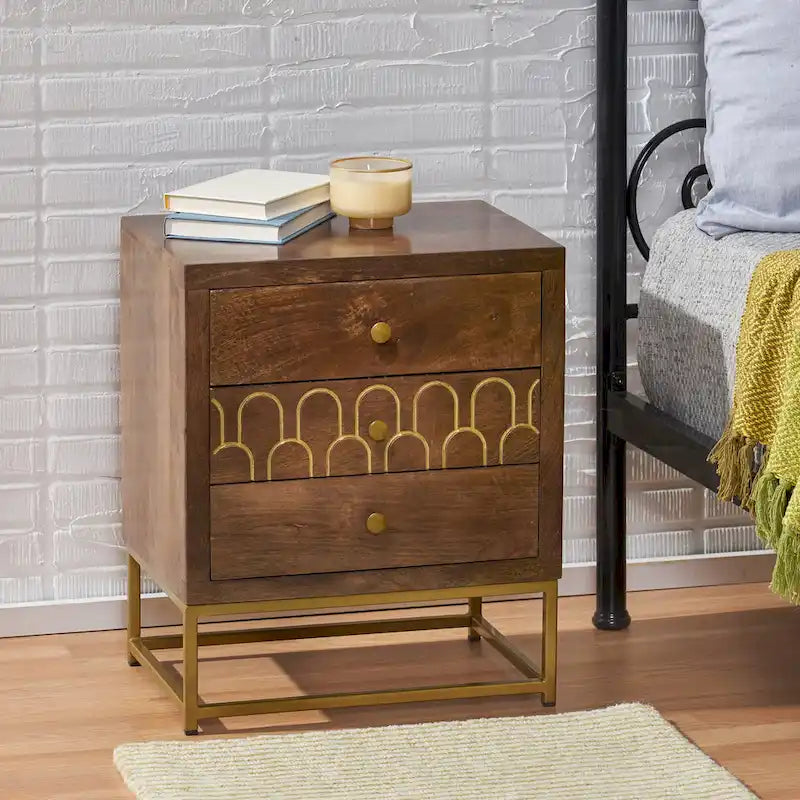  Contemporary Wooden Night Stand by Christopher Knight Home