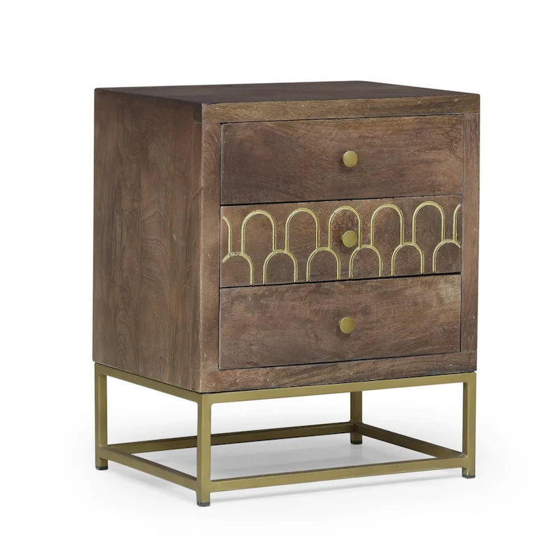 Table de chevet contemporaine en bois au design moderne