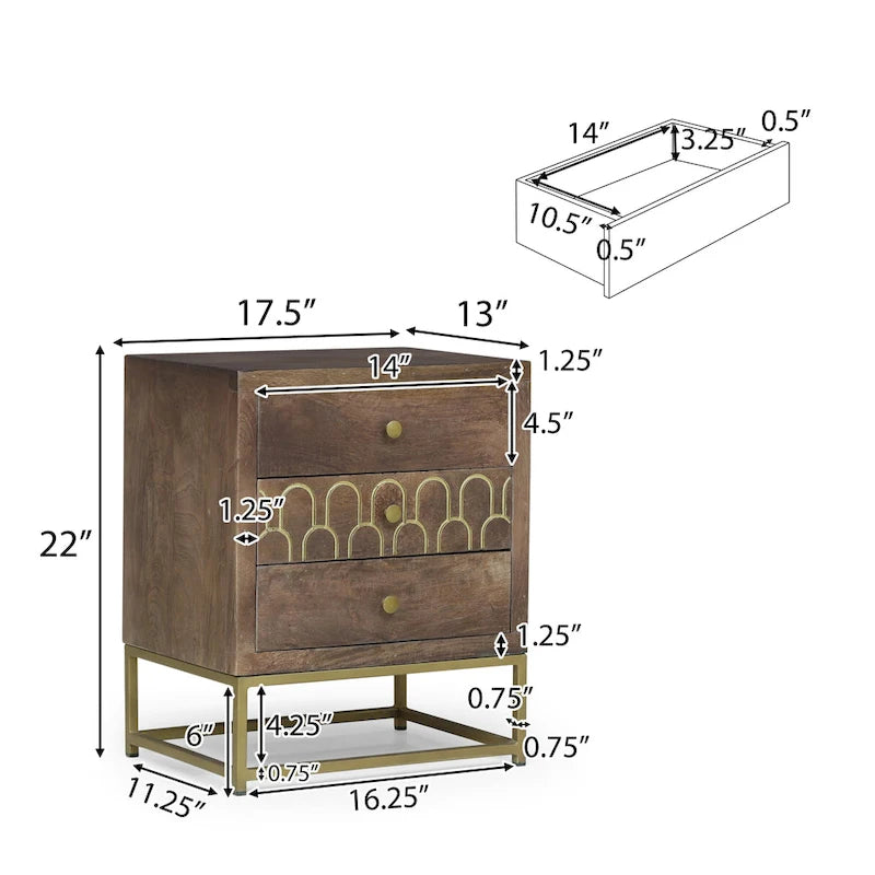 Table de chevet contemporaine en bois au design moderne