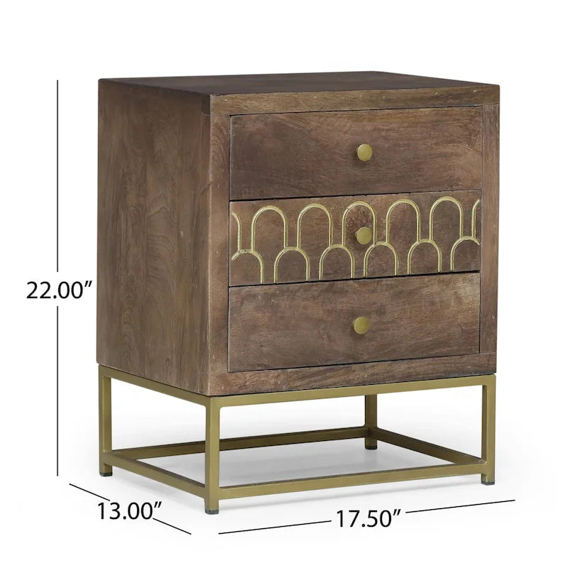 Table de chevet contemporaine en bois au design moderne