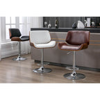  Home Oriole Height Adjustable Bar Stool, PU Upholstery, Chrome Base
