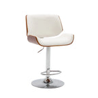 Tabouret de bar réglable en hauteur avec revêtement en PU et piètement chromé