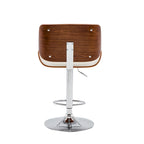 Tabouret de bar réglable en hauteur avec revêtement en PU et piètement chromé