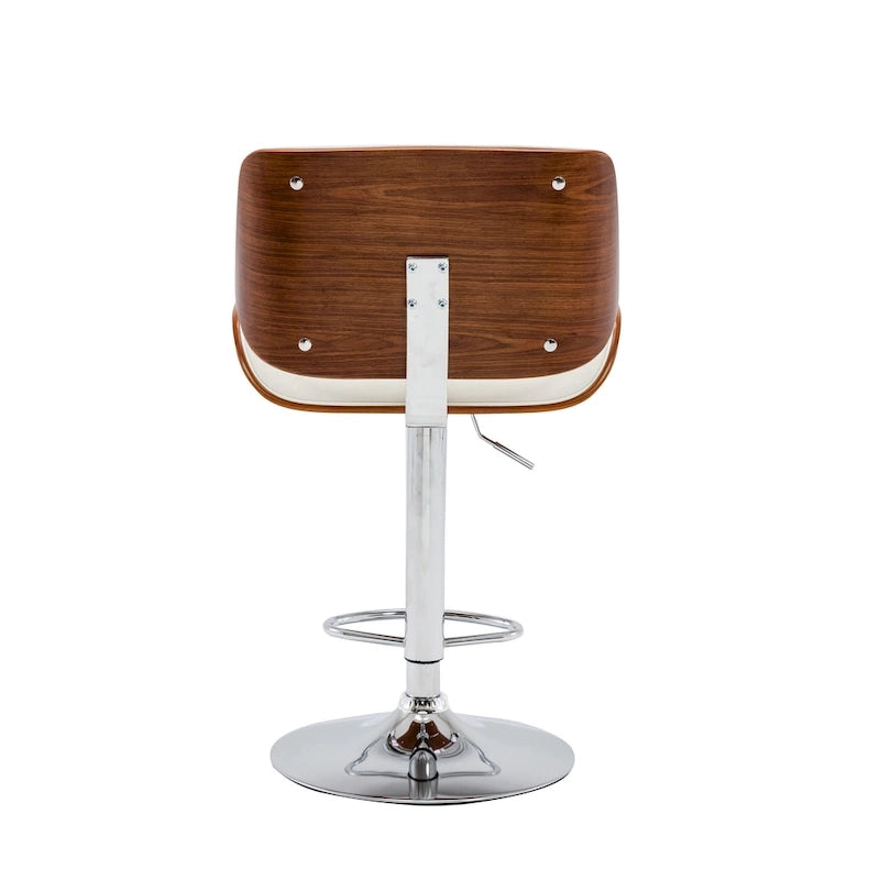 Tabouret de bar réglable en hauteur avec revêtement en PU et piètement chromé