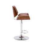 Tabouret de bar réglable en hauteur avec revêtement en PU et piètement chromé