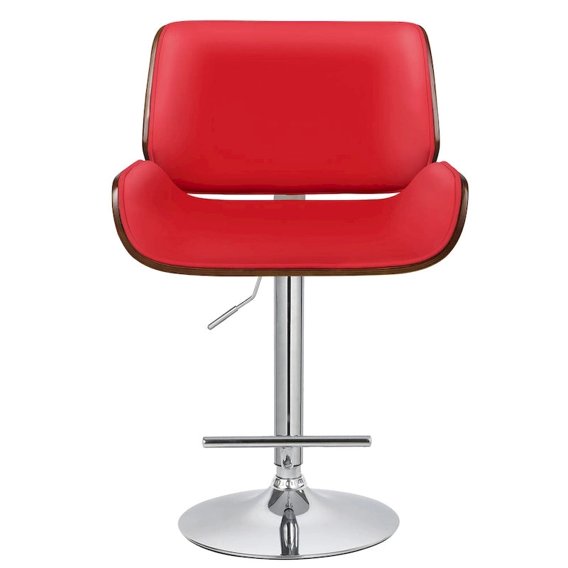 Tabouret de bar réglable en hauteur avec revêtement en PU et piètement chromé