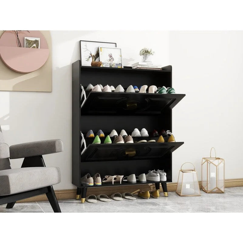 Meuble à chaussures 45H, Boîtes de rangement pour chaussures, Rangement à chaussures d'entrée 2 tiroirs