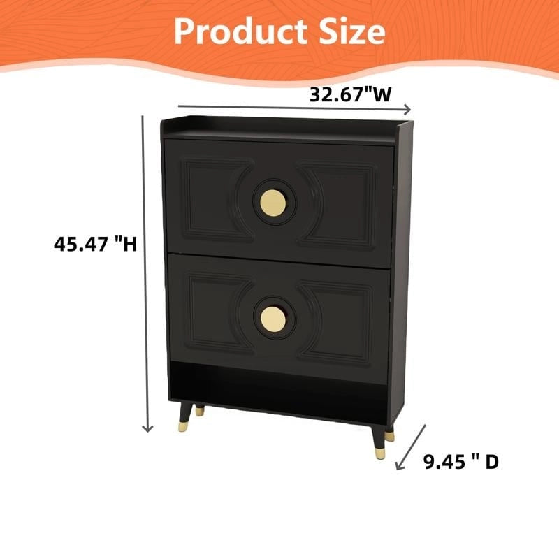 Meuble à chaussures 45H, Boîtes de rangement pour chaussures, Rangement à chaussures d'entrée 2 tiroirs