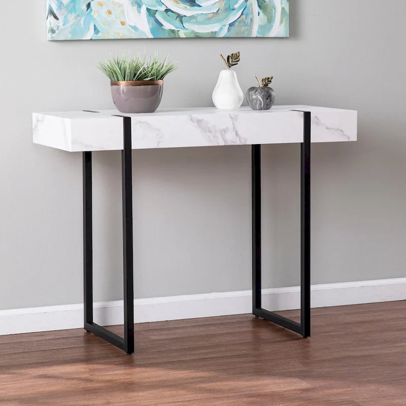  Modern Faux Marble Console Table