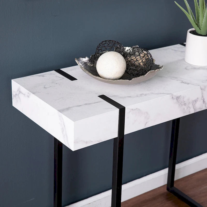Console moderne en faux marbre au design contemporain