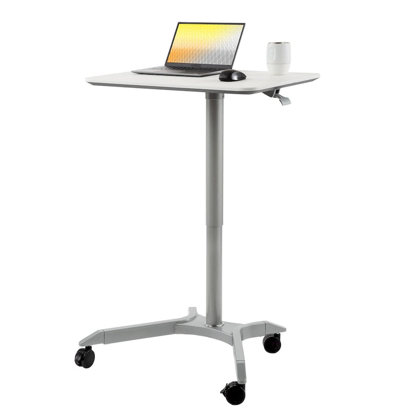  XL 28 Pneumatic Height Adjustable Sit-Stand Mobile Laptop Computer Desk Cart