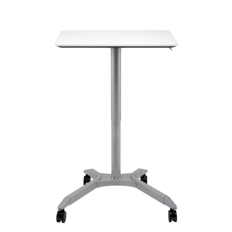 Chariot de bureau mobile pour ordinateur portable réglable en hauteur pneumatiquement de 28 pouces