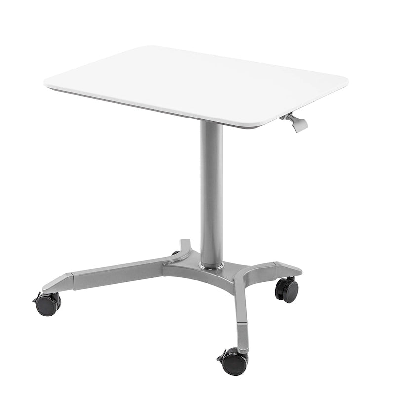 Chariot de bureau mobile pour ordinateur portable réglable en hauteur pneumatiquement de 28 pouces