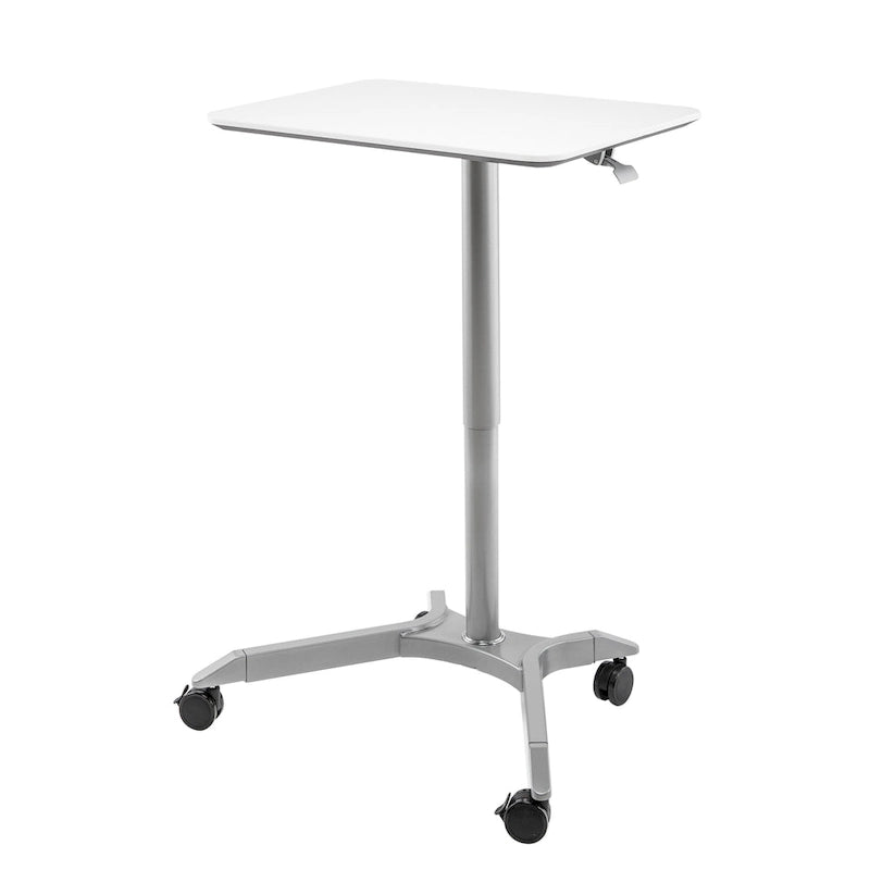 Chariot de bureau mobile pour ordinateur portable réglable en hauteur pneumatiquement de 28 pouces