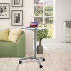 Chariot de bureau mobile pour ordinateur portable réglable en hauteur pneumatiquement de 28 pouces