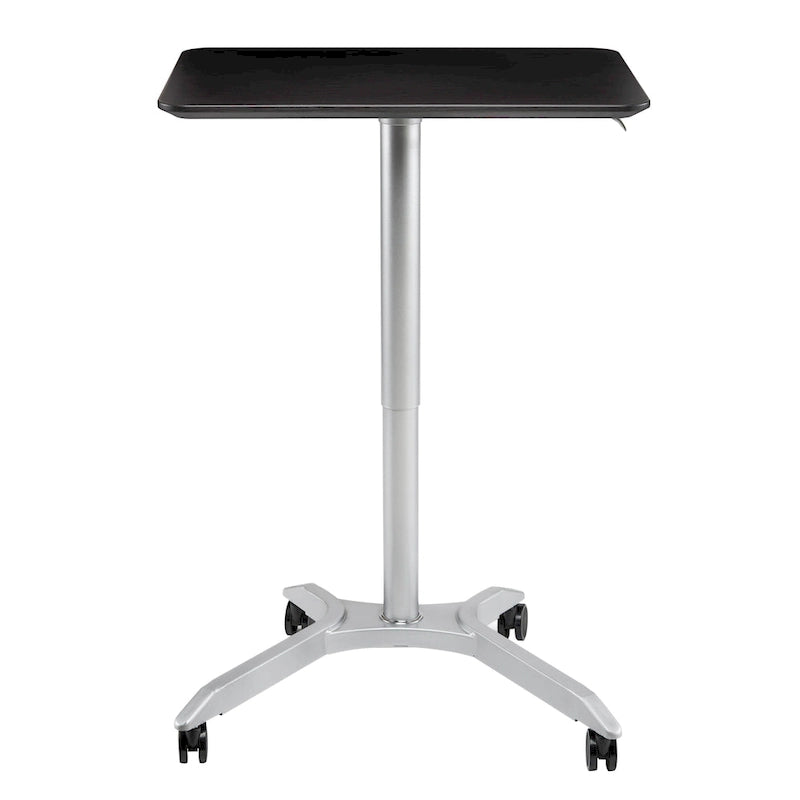 Chariot de bureau mobile pour ordinateur portable réglable en hauteur pneumatiquement de 28 pouces
