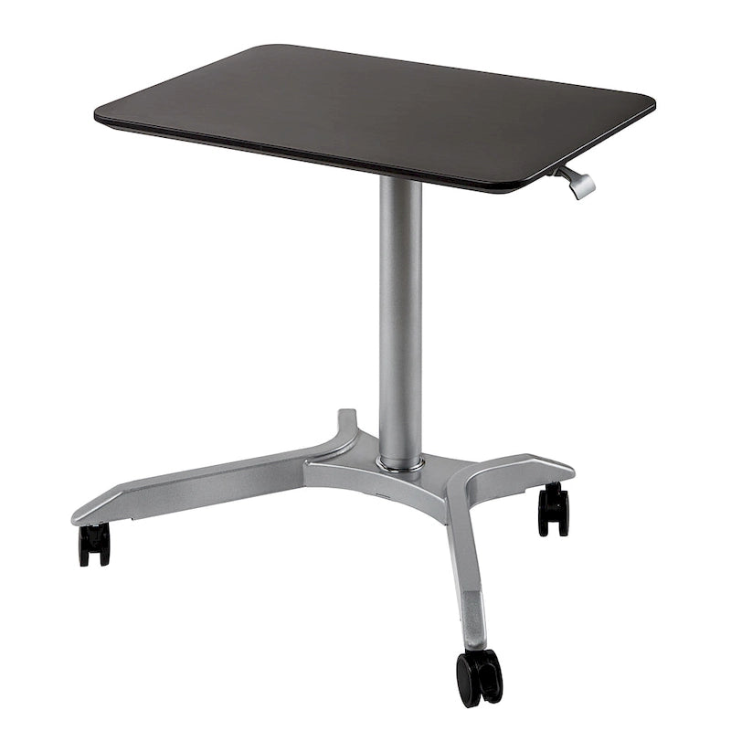 Chariot de bureau mobile pour ordinateur portable réglable en hauteur pneumatiquement de 28 pouces