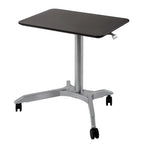 Chariot de bureau mobile pour ordinateur portable réglable en hauteur pneumatiquement de 28 pouces