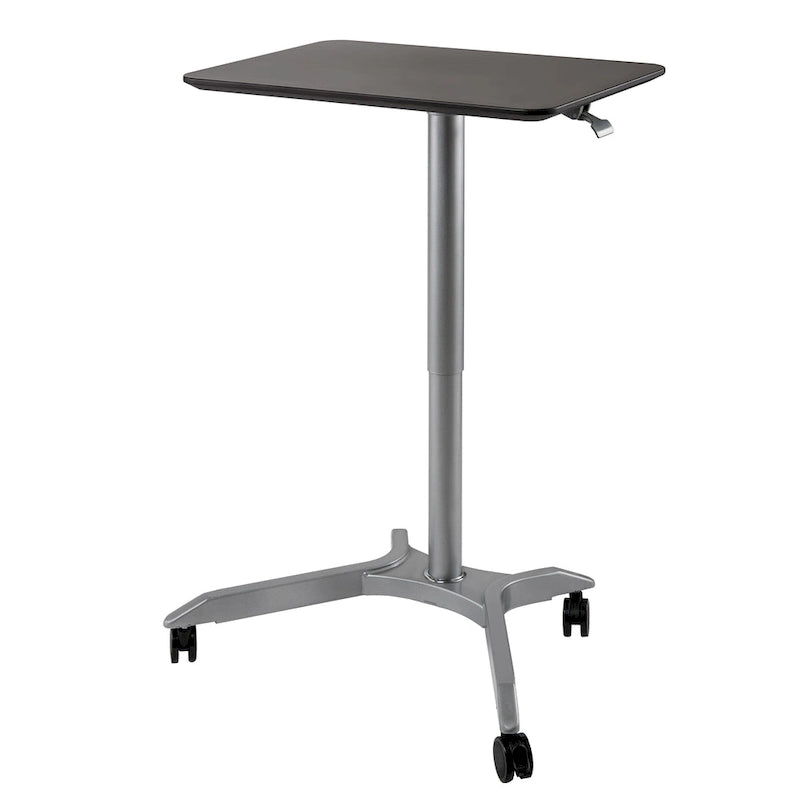 Chariot de bureau mobile pour ordinateur portable réglable en hauteur pneumatiquement de 28 pouces