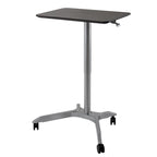 Chariot de bureau mobile pour ordinateur portable réglable en hauteur pneumatiquement de 28 pouces