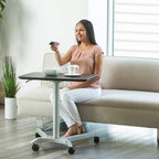 Chariot de bureau mobile pour ordinateur portable réglable en hauteur pneumatiquement de 28 pouces