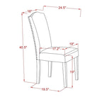Table à manger rectangulaire avec chaises en similicuir noir