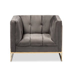 Fauteuil en velours glamour avec cadre doré