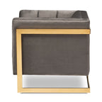 Fauteuil en velours glamour avec cadre doré