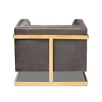 Fauteuil en velours glamour avec cadre doré