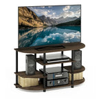 Meuble TV d'angle au design simple avec disposition peu encombrante