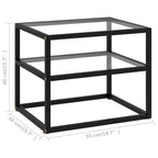 Console en verre trempé transparent, 19,7x15,7x15,7