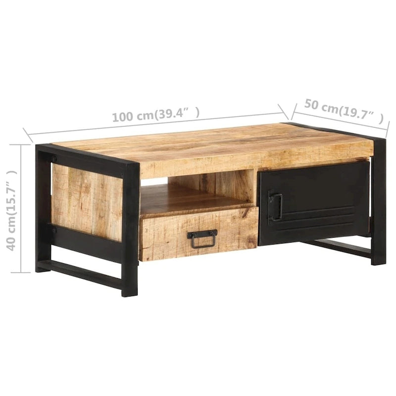 Table basse et table d'appoint en bois massif pour le salon