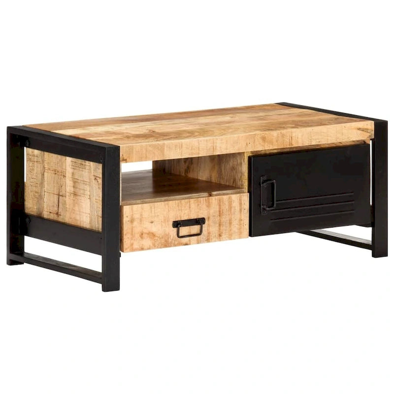 Table basse et table d'appoint en bois massif pour le salon